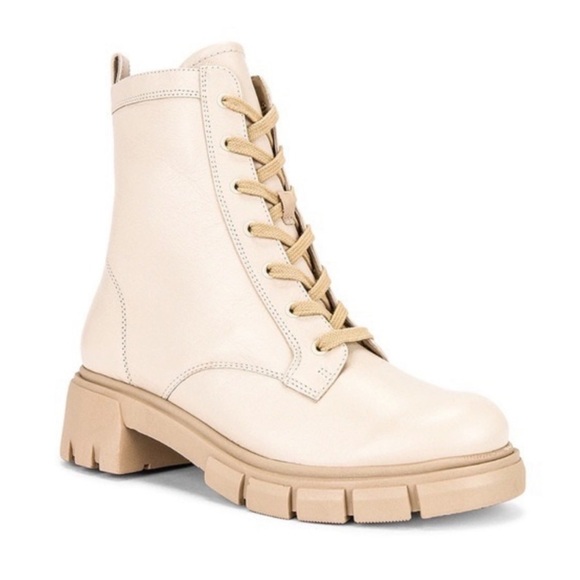 Raye Cream Combat Boots - Picture 1 of 5